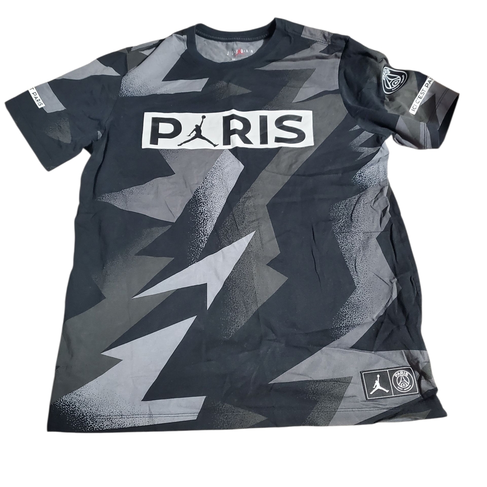 Jordan Black and Gray Paris Short Sleeve Tee
